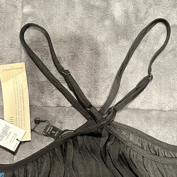 NWT Banana Republic Factory colorblock swing tank black teal petite small PS - Picture 5 of 6